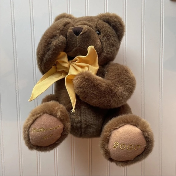 Mango Teddy Bear Plush Millenium 2000 Vintage Rare Magnetic Hands Heavy Peekaboo - Picture 8 of 12